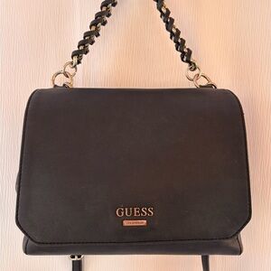 GUESS Black Crossbody with Braided Chain Strap